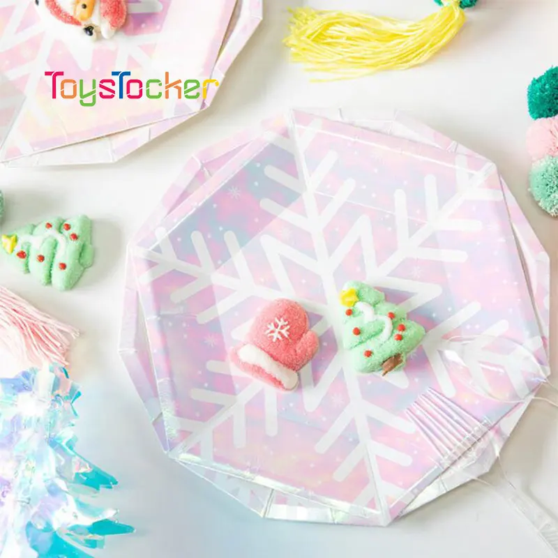 

10 шт. Новинка Снежинка тематическая вечеринка на день рождения украшения Дети одноразовые посуда День Рождения украшения принадлежности