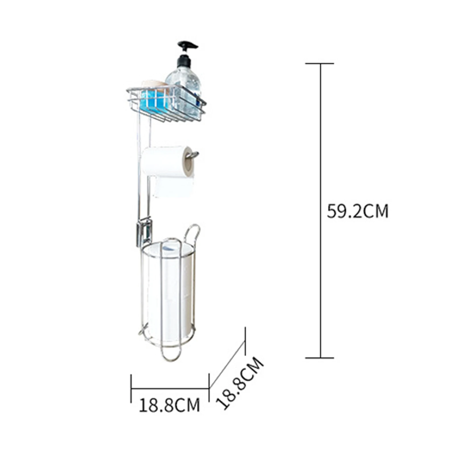

Paper Roll Stand Storage Toilet Paper Holder Reserve Storage Dispenser Free Standing Holder Bathroom Freetanding Tissue Rack