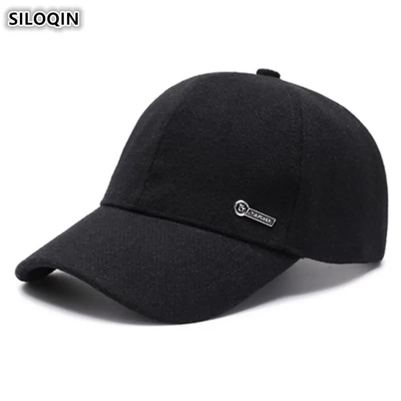 

SILOQIN Autumn Men's Cotton Baseball Cap Adjustable Size Simple Letter Tongue Hats Snapback Cap Middle-aged Fashion Sports Caps