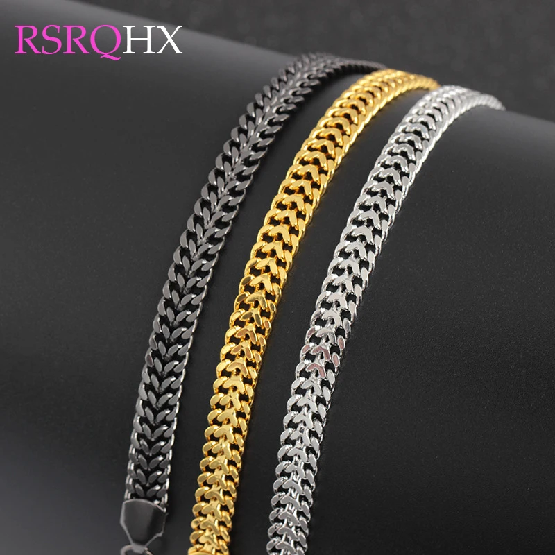 3 Цвета из нержавеющей стали для мужчин браслеты на руку и щиколотку Модная