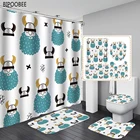 С изображением бороды; Savage печатных Душ Шторы Водонепроницаемый ткань Ванная комната Шторы s комплект Нескользящие Коврики для туалета крышка и коврик для ванной