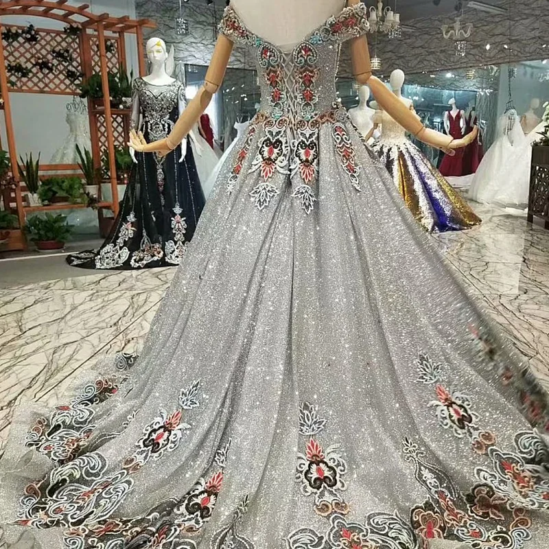 LS647111 серые блестящие платья для матери невесты свадебные с открытыми плечами