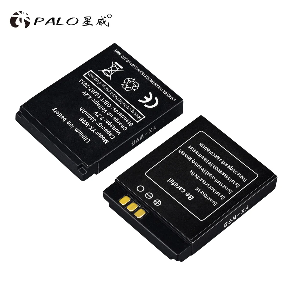 2pcs battery PALO перезаряжаемая батарея для умных часов DZ09 SmartWatch с аккумулятором 3,7 в 380 мАч для DZ09 QW09 W8 A1 V8 X6 - Цвет: 2pcs battery