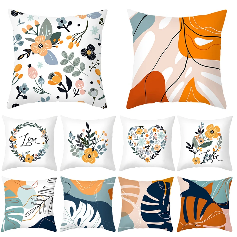 45x45cm Geometric Yellow Pillowcase Decorative Cushion For Sofa DIY Printed Pillow Chair Car Christmas Home Decoration | Дом и сад