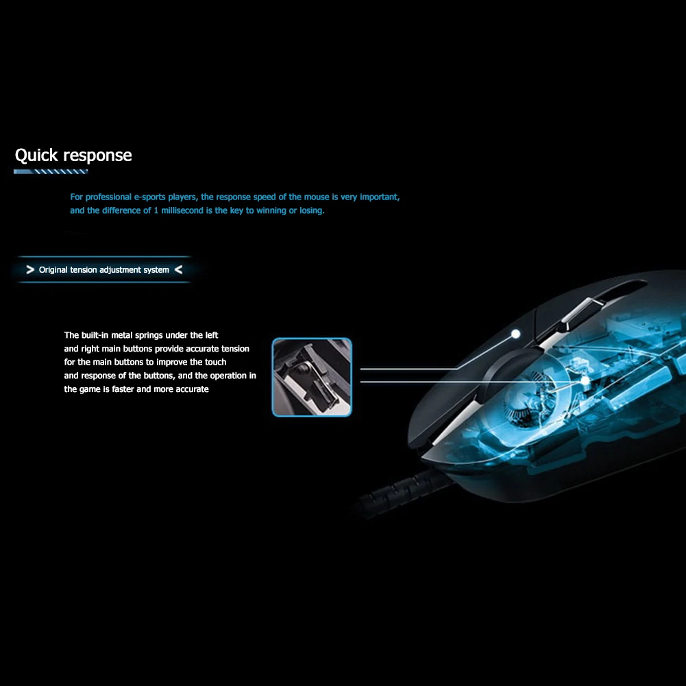 

Logitech Wired Gaming Mouse Laptop USB Light Mice Household 6 Button 4000dpi Computer Computer Safety Parts for Logitech G302
