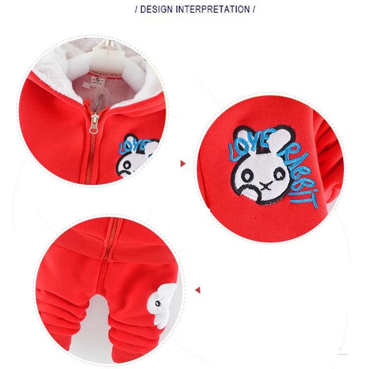 Осенне зимний теплый жилет с рисунком кролик для маленьких мальчиков и девочек