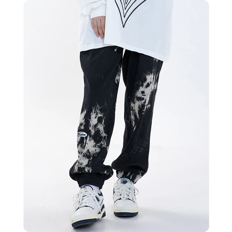 

Hip hop casual pants with tie-dyed corduroy trousers women Men's clothes Harajuku Jogger Gradual change Leggings streetwear