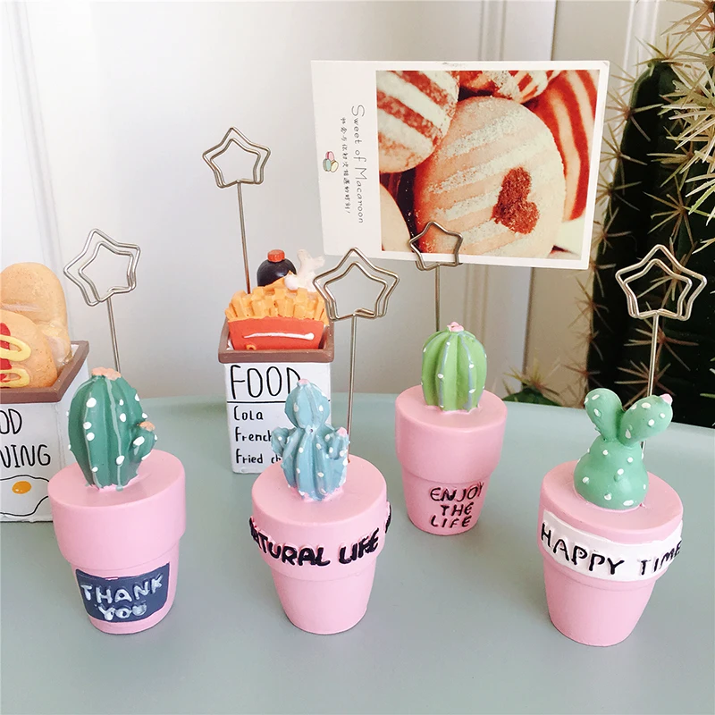 Милый держатель для карт кактус из смолы в форме продуктов питания оболочки