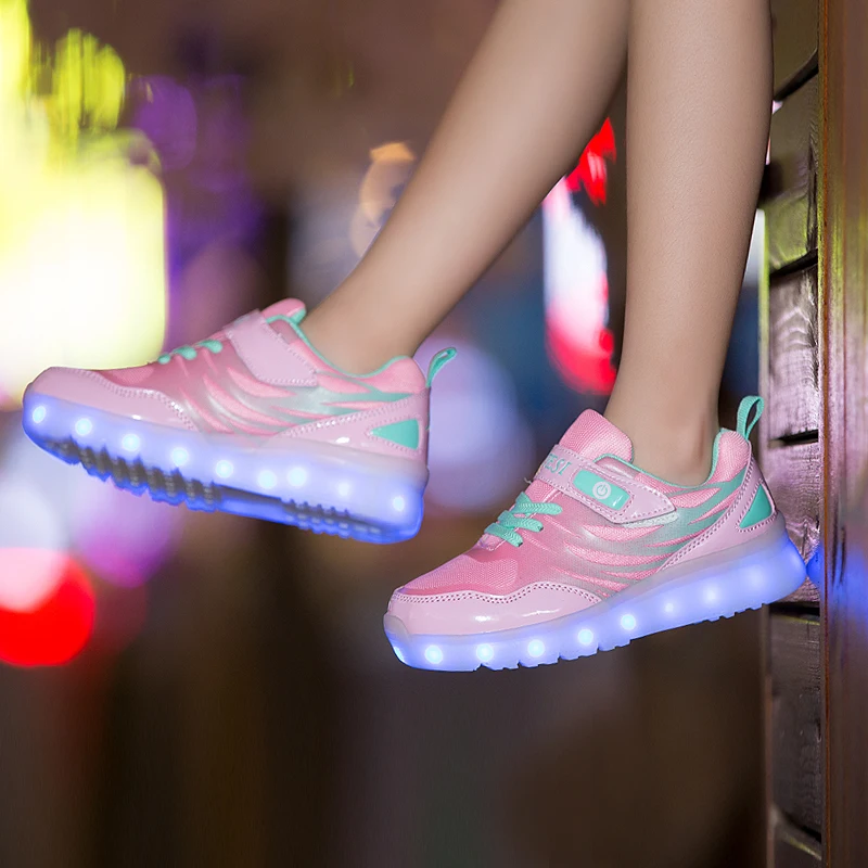 Новинка 2018, детская обувь, горячий светильник, светящаяся обувь для мальчиков и девочек с usb-зарядкой, спортивная обувь, повседневная обувь с... от AliExpress RU&CIS NEW