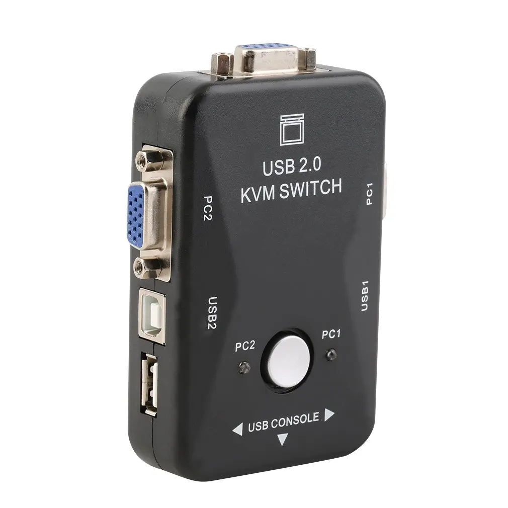 2 порта USB 0 VGA/SVGA KVM коммутационная коробка для совместного использования монитора