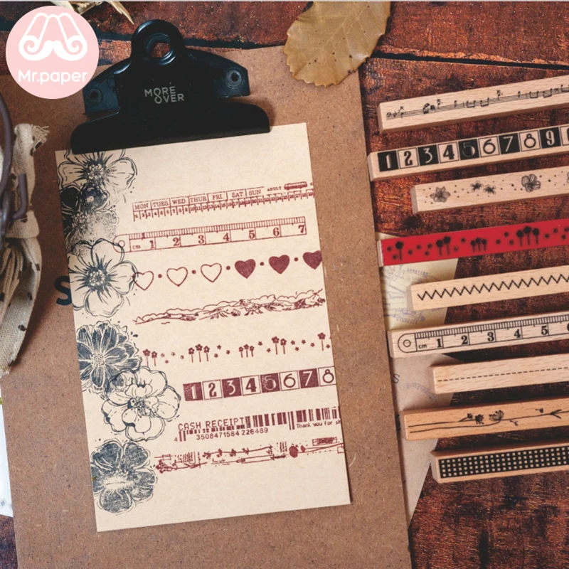 Mr. Бумажная лента линейка цветов Num модный штамп DIY деревянные и резиновые штампы