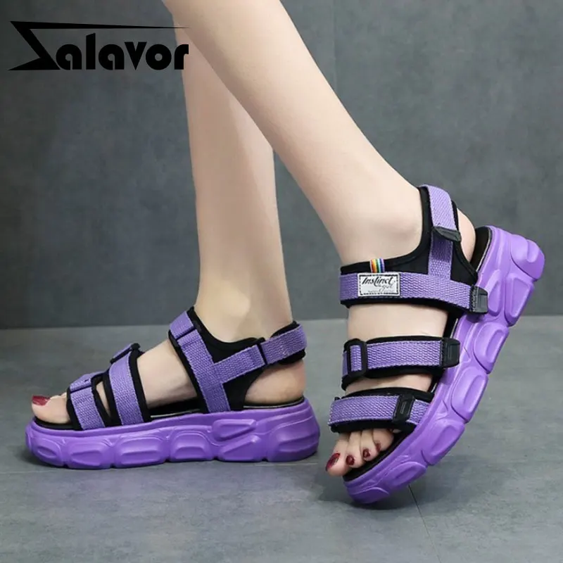 Женские босоножки на плоской подошве ZALAVOR однотонные Босоножки платформе легкие