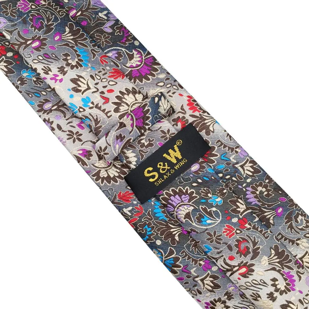 P12 многоцветный мужской галстук с цветочным узором Карманный платок набор