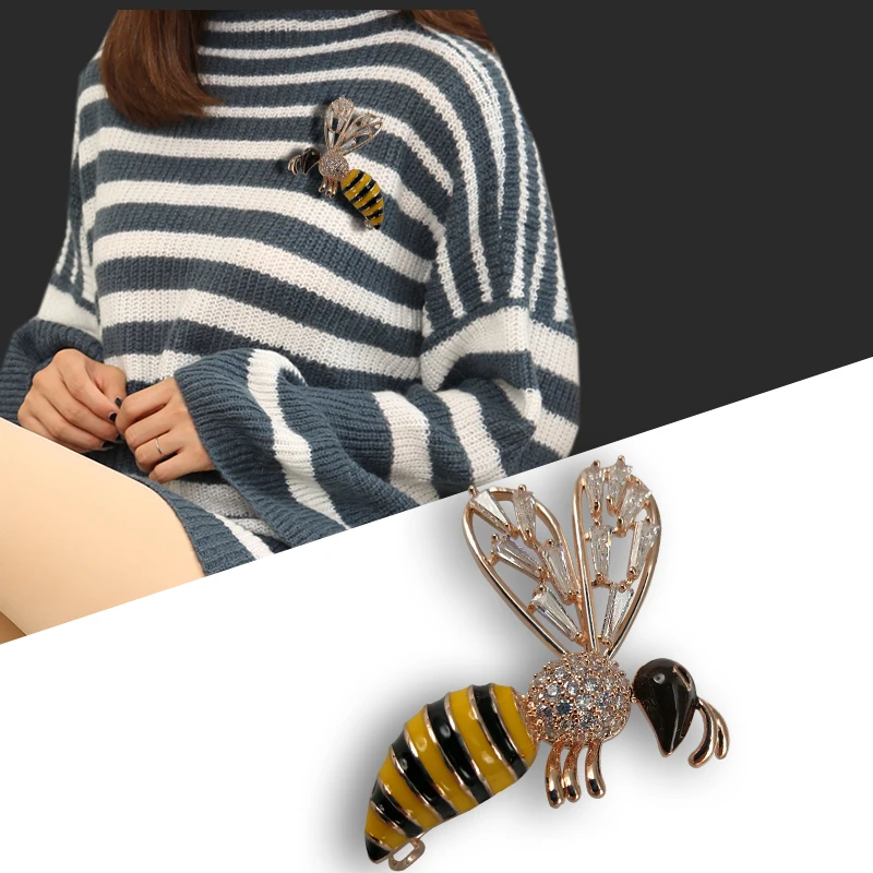 Высококачественная брошь в виде пчелы ювелирные броши для женщин булавки и