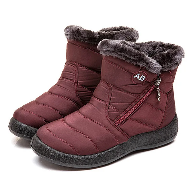 wine red 01 TIMETANG/женские ботильоны; меховые тёплые ботинки; зимние ботинки; зимняя обувь для женщин; водонепроницаемые ботинки с подкладкой; зимние ботинки; женская обувь - Цвет: wine red 01