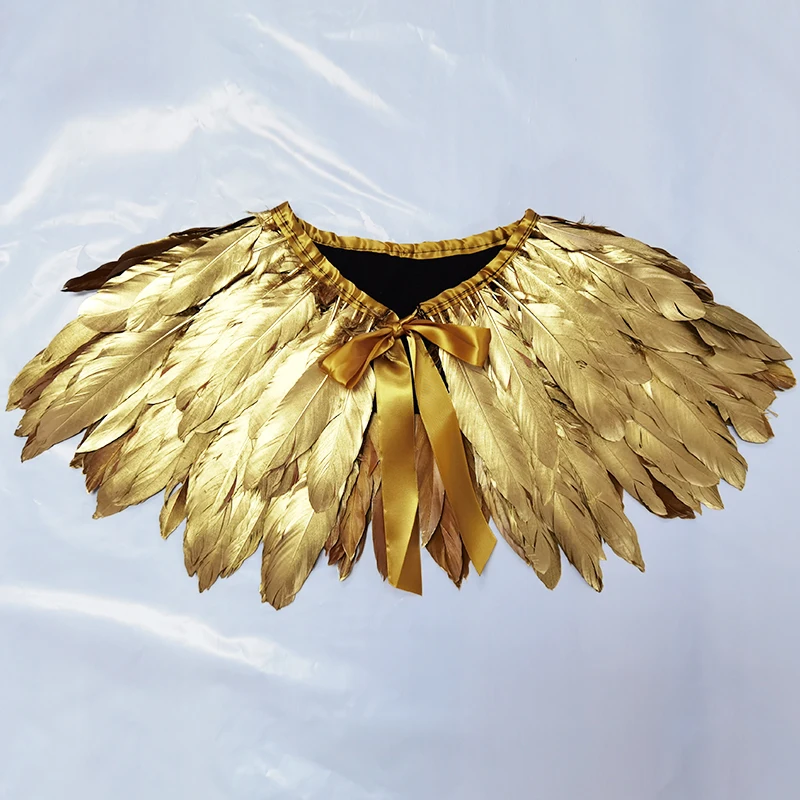 Готический викторианский плечевой шаль с перьями искусственный воротник