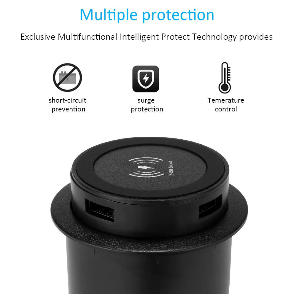 Настольное встроенное Беспроводное зарядное устройство для HUAWEI XIAOMI iPhone Samsung