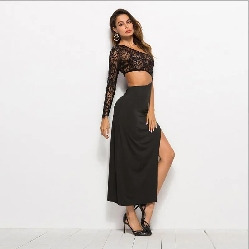 Весенние и летние женские сексуальные тонкие обтягивающие кружевные платья с