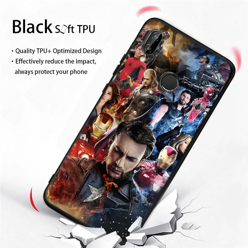 Герои Marvel Человек-паук Железный человек для huawei mate 20 10 P30 P20 P10 P9 P8 Lite Pro P Smart Мягкий силиконовый чехол Etui