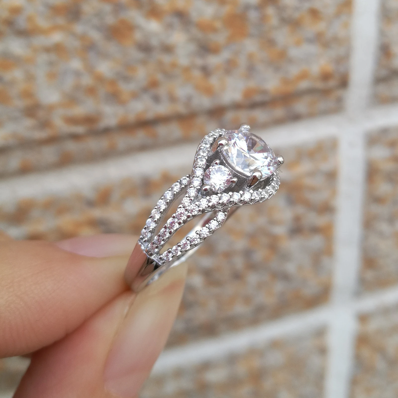 

Newshe Women's 925 Sterling Silver Wedding Ring Sets Round Cut Cz Engagement Rings Clearance Sales Ship From USA Limited Size