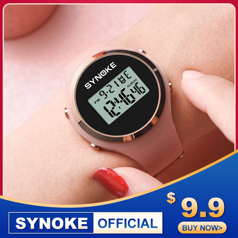 

SYNOKE Top Brand Luxury Women Watches,Ladies Digital Watch,Silicone Material,Waterproof Clock Fashion Sport Watches,Montre Femme