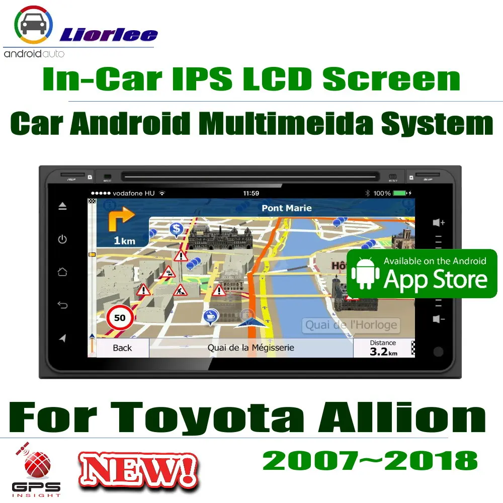 Автомобильный радиоприемник BT 3G/4G WIFI AUX USB GPS DVD CD Navi экран 7 дюймов HD 1080P IPS LCD Android 8