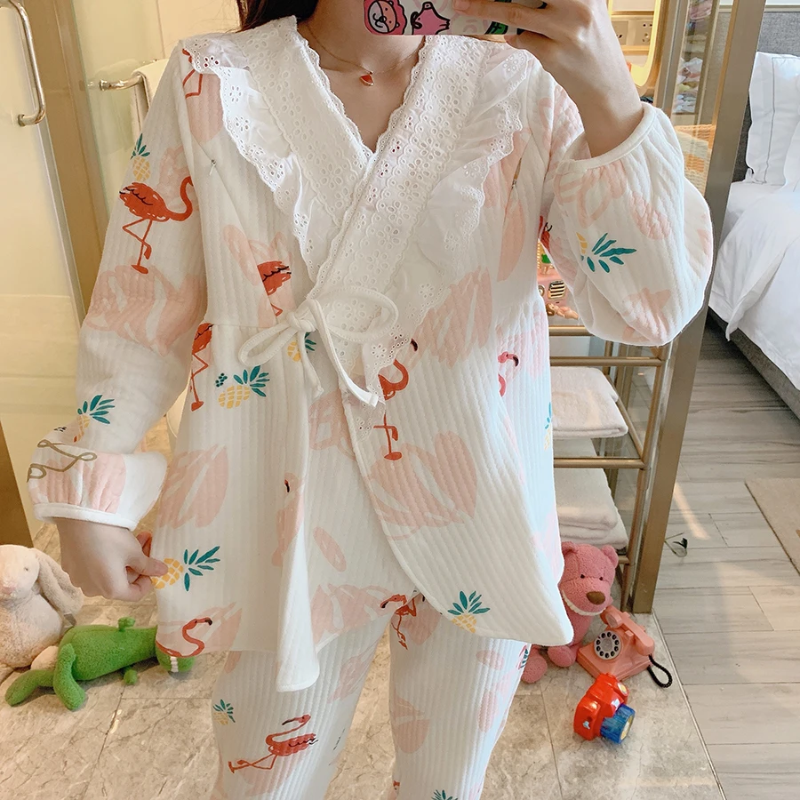 Комплекты одежды для сна беременных Модная хлопковая ночная рубашка кормящих
