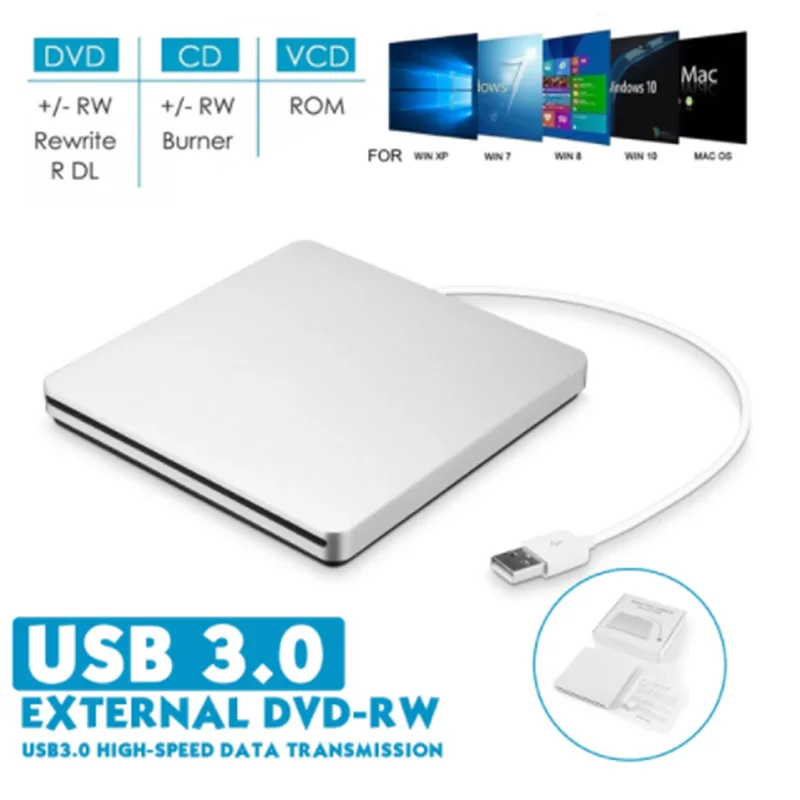 USB 3 0 слот нагрузки диск внешний dvd плеер CD/DVD RW горелки писатель рекордер Superdrive для