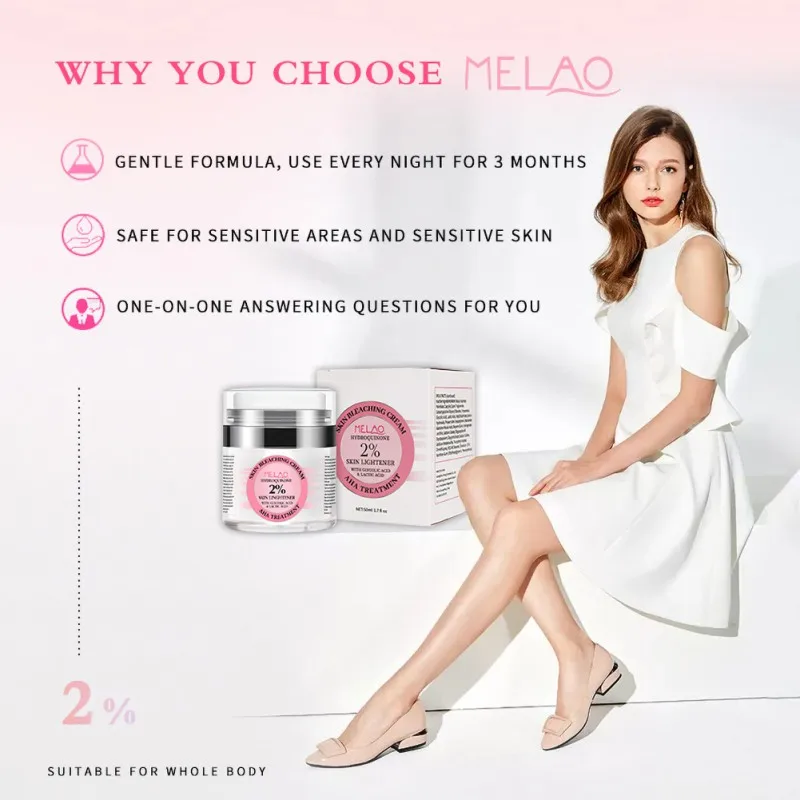 

2% Hydroquinone Face Whiting Cream For Skin Bleaching Skin Lightening Whitening Skin Melasma blemish Blackhead Remover 50g