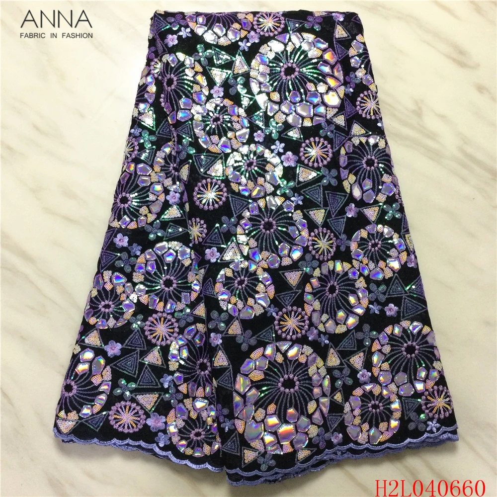 

Вышивка Анна, французское бархатное кружево 2021, африканская ткань с блестками, модные нигерийские сетчатые ткани 5 ярдов для рукоделия и шве...