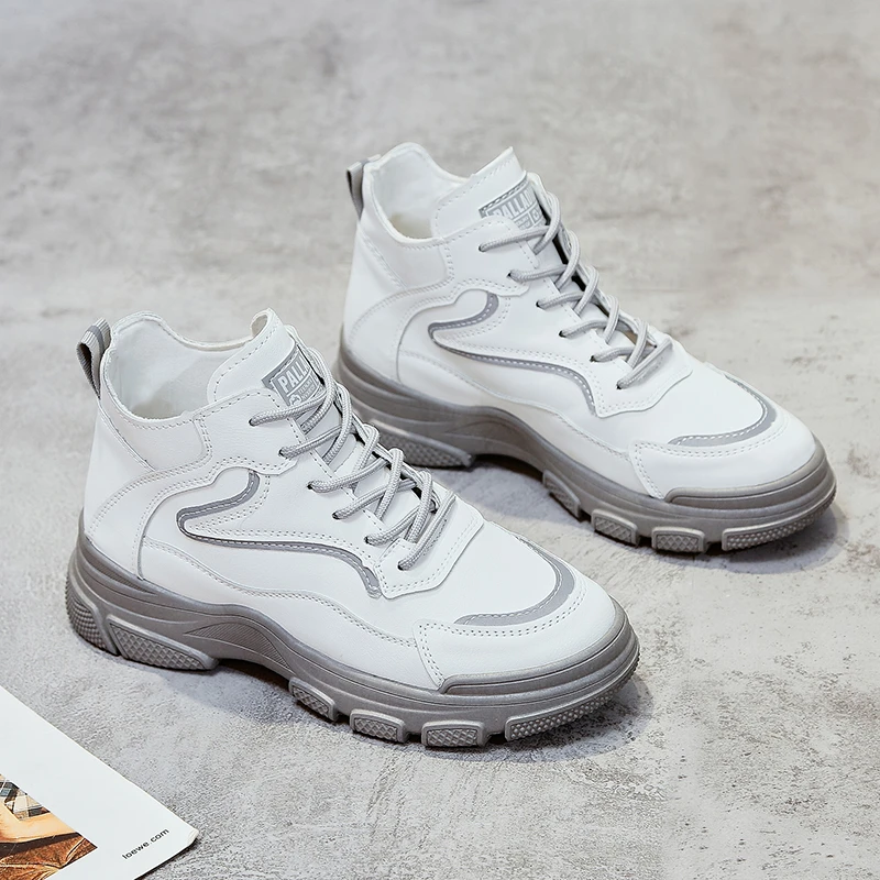 

Кроссовки женские высокие, Вулканизированная подошва, Повседневная модная Уличная обувь для бега, Нескользящие, осень 2021