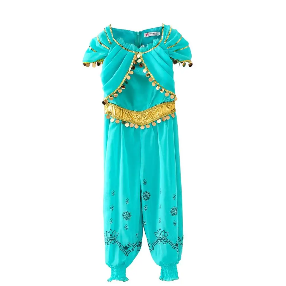 Детское платье принцессы жасмин Алладин Косплей Костюм нарядное арабский костюм