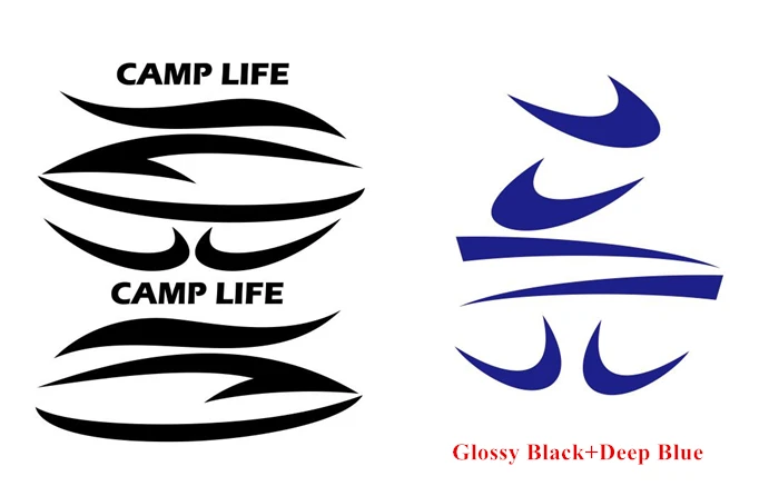 Black-Deep Blue Спортивная полоска для укладки дома на колесах трейлер для путешествий Camper Декор Наклейка Графический набор виниловые наклейки аксессуары для автомобиля Наклейка s - Название цвета: Black-Deep Blue