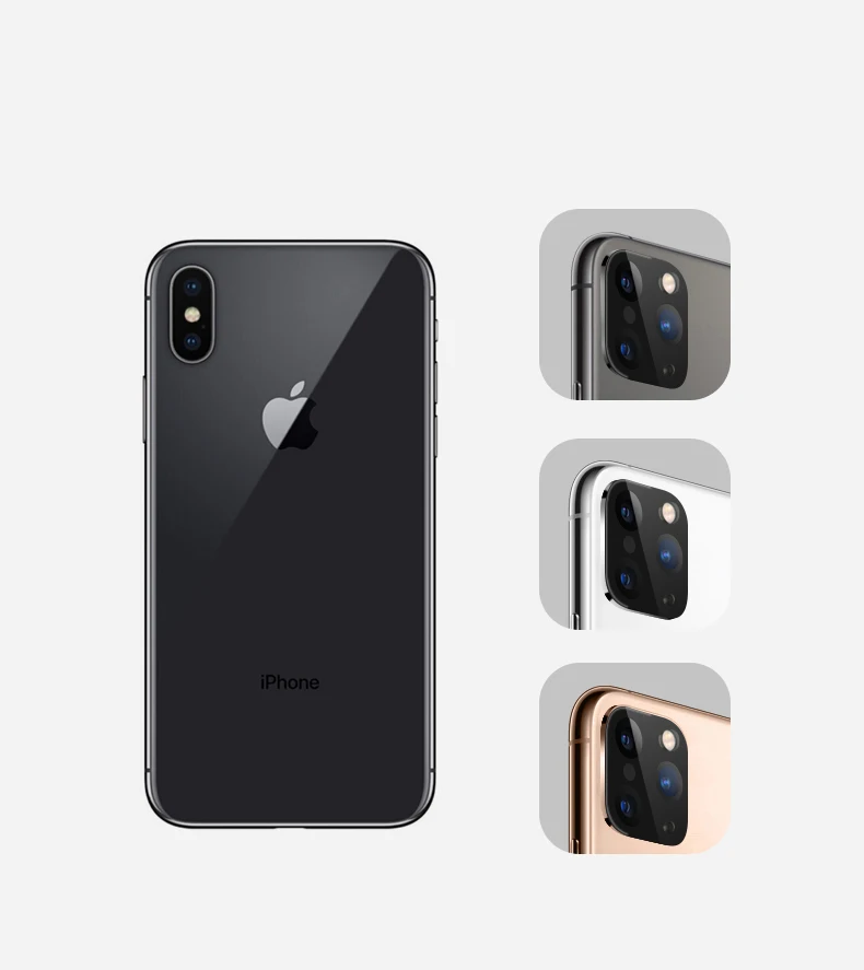 Металлическая рамка для объектива камеры для iPhone X XS MAX секундная Замена iPhone 11 Pro Max Защитная кольцевая крышка Защитное стекло для камеры