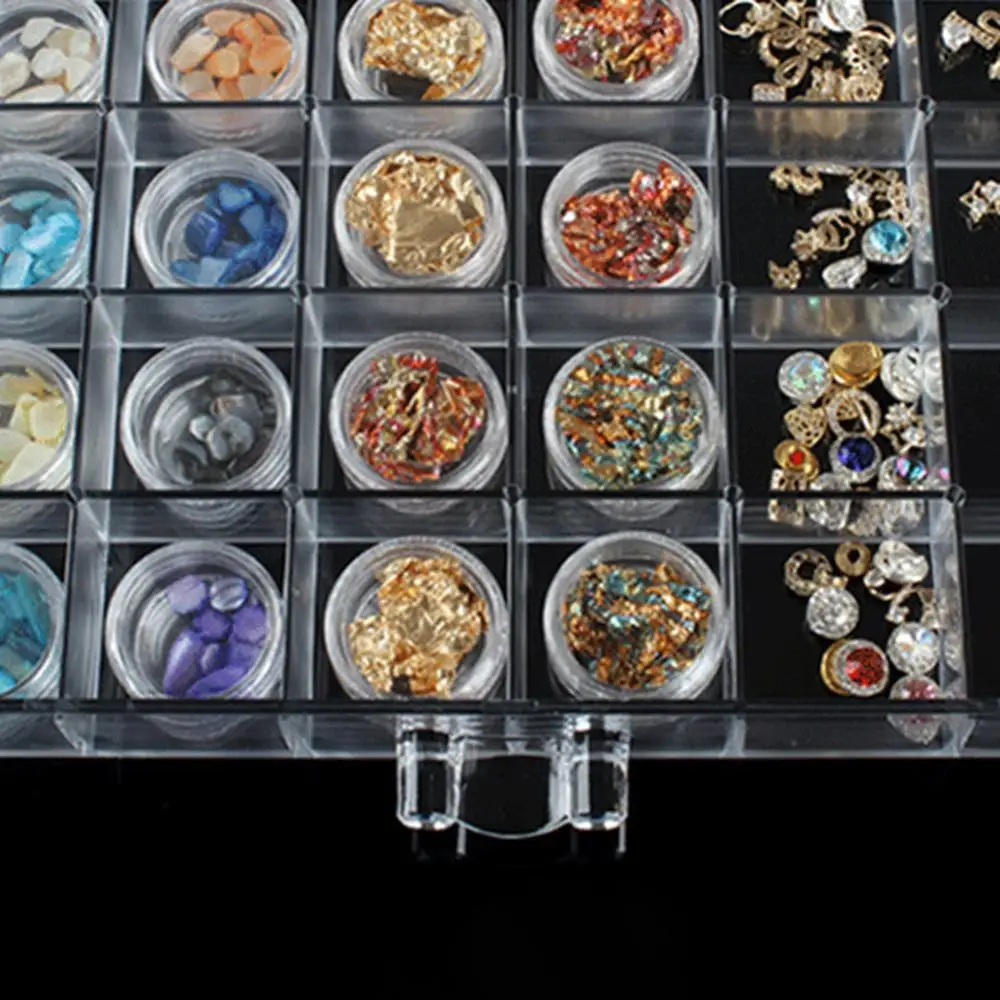 120 Grids Acrylic Earring Earbuds Storage Boxes Removable 5-Layer Makeup Jewelry Drawer Box Transparent Nail Display Organizer | Дом и сад