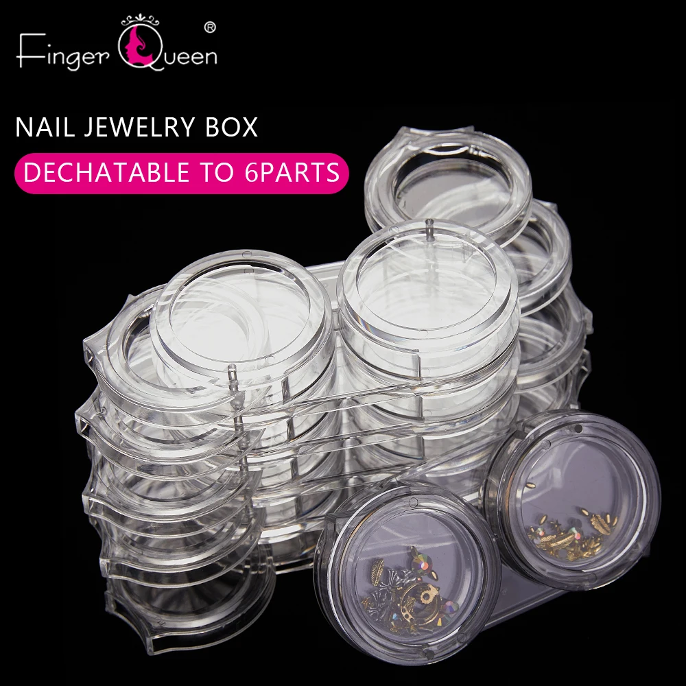 

Набор для маникюра ящик для хранения 6 слоя изысканные ювелирные изделия прозрачным Цирконом коробок съемного аксессуары для ногтей, инструменты