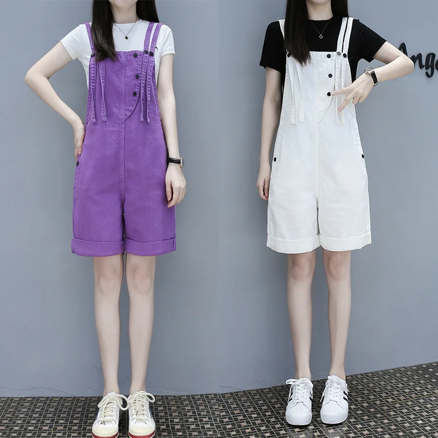 Фиолетовый комбинезон женский 2020 Новый колледж Ветер слинг сиамские шорты