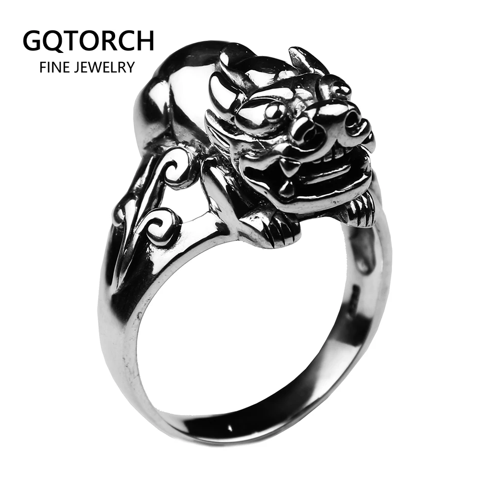 Реальные искусственные серебряные ювелирные изделия кольцо храбрости Pi Xiu