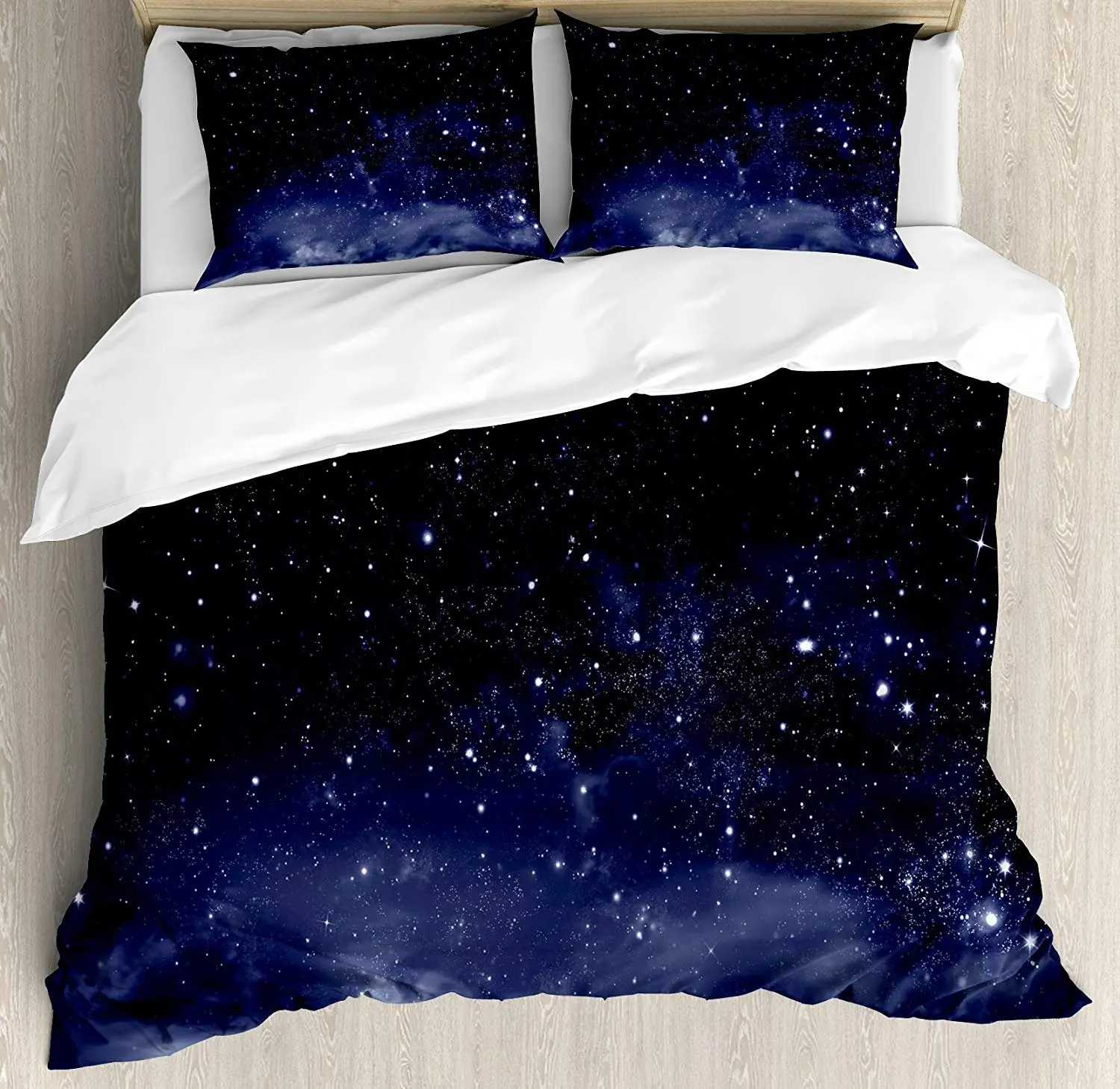 

Night Bedding Set Ethereal View of the Dark Sky Atmosphere Nebula Fantasy Cosmic Universe Duvet Cover Pillowcase Bed Set