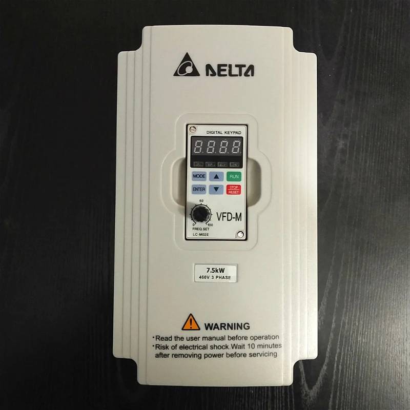 

Инвертор Delta, 380 кВт, VFD075M43A, 3 фазы, 100% в, номинальное напряжение 18 А, 7500, новый Инвертор серии VFD, привод двигателя переменного тока с переменной...