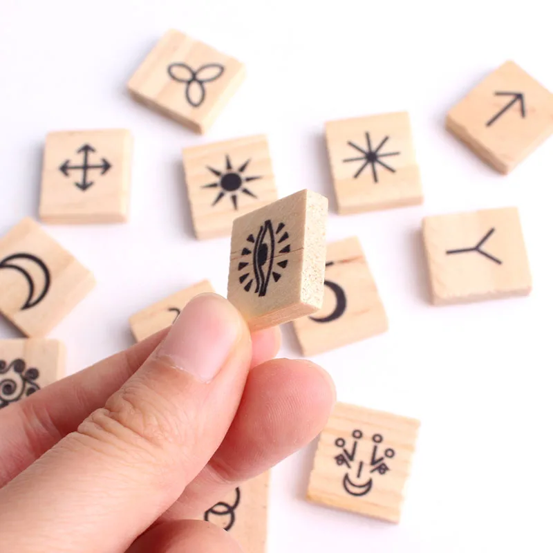 Набор деревянных рун ведьмы 13 шт./компл. цыганские символы аксессуары для гадания