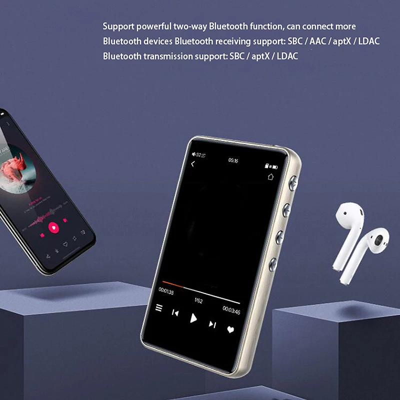 Горячая 1700MAH 3 0 дюймов Bluetooth Mp3 музыкальный плеер HiFi Смарт DSD Мастер мини Walkman |