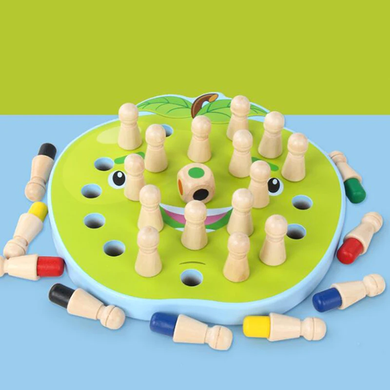 Настольная игра Обучающие игрушки для детей 3D головоломки деревянные игрушки цветные Монтессори тянущий Редька память матч шахматы от AliExpress WW