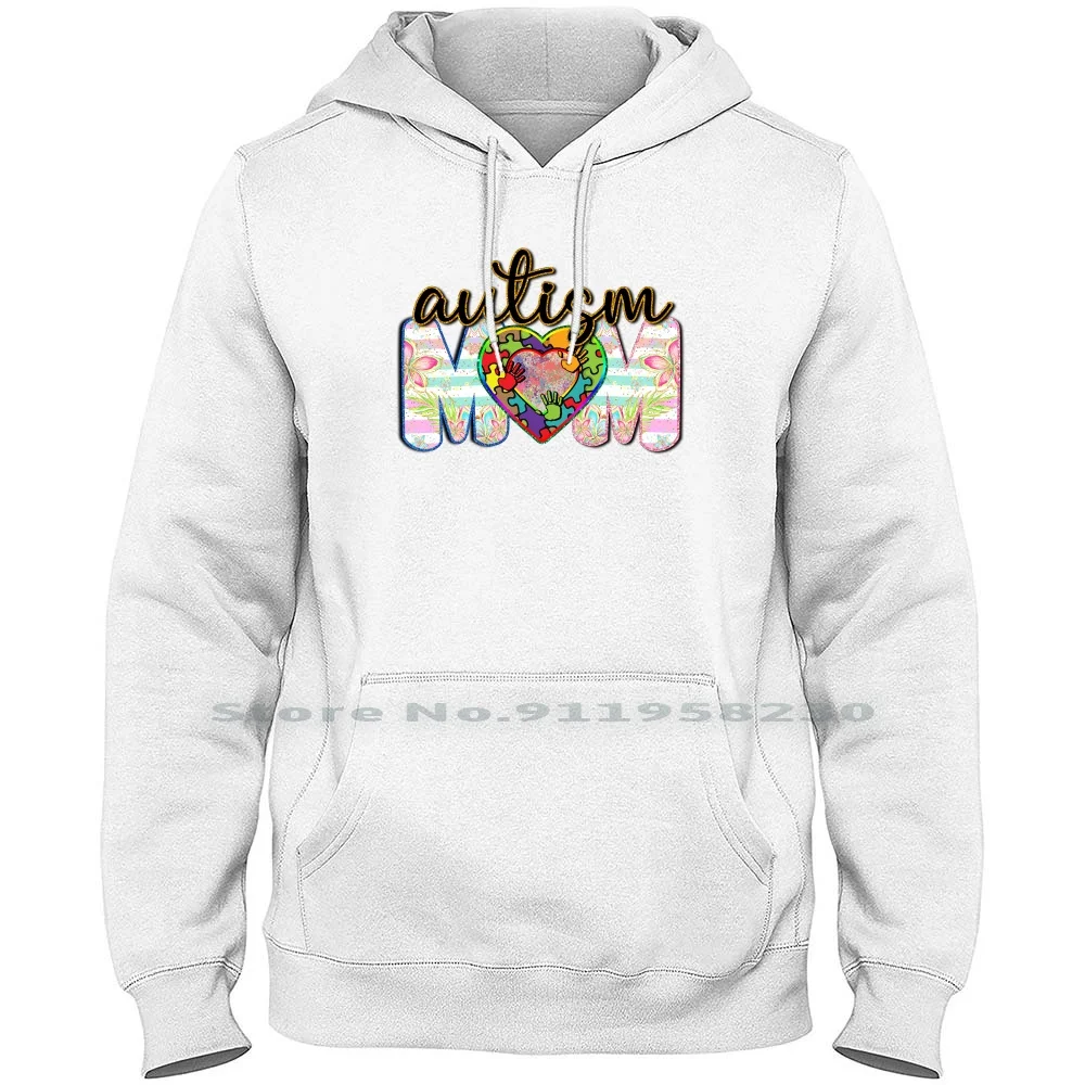 

Autism Mom Men Women Hoodie Pullover Sweater 6XL Big Size Cotton Flowers Autism Mom Sm Om