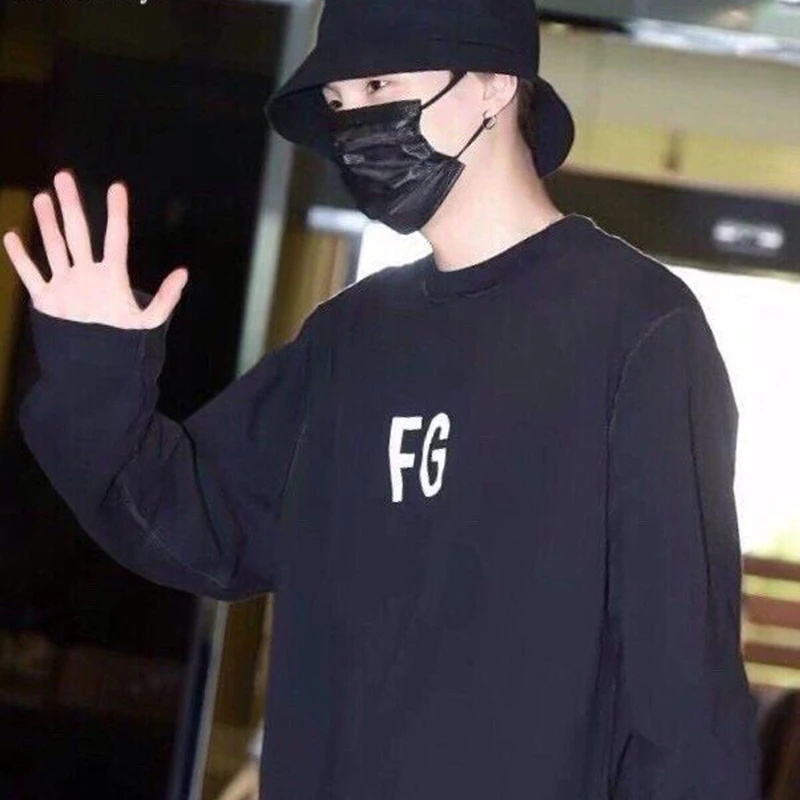 Kpop jin suga FG SG весна осень теплая с длинными рукавами Мужская Женская толстовка для
