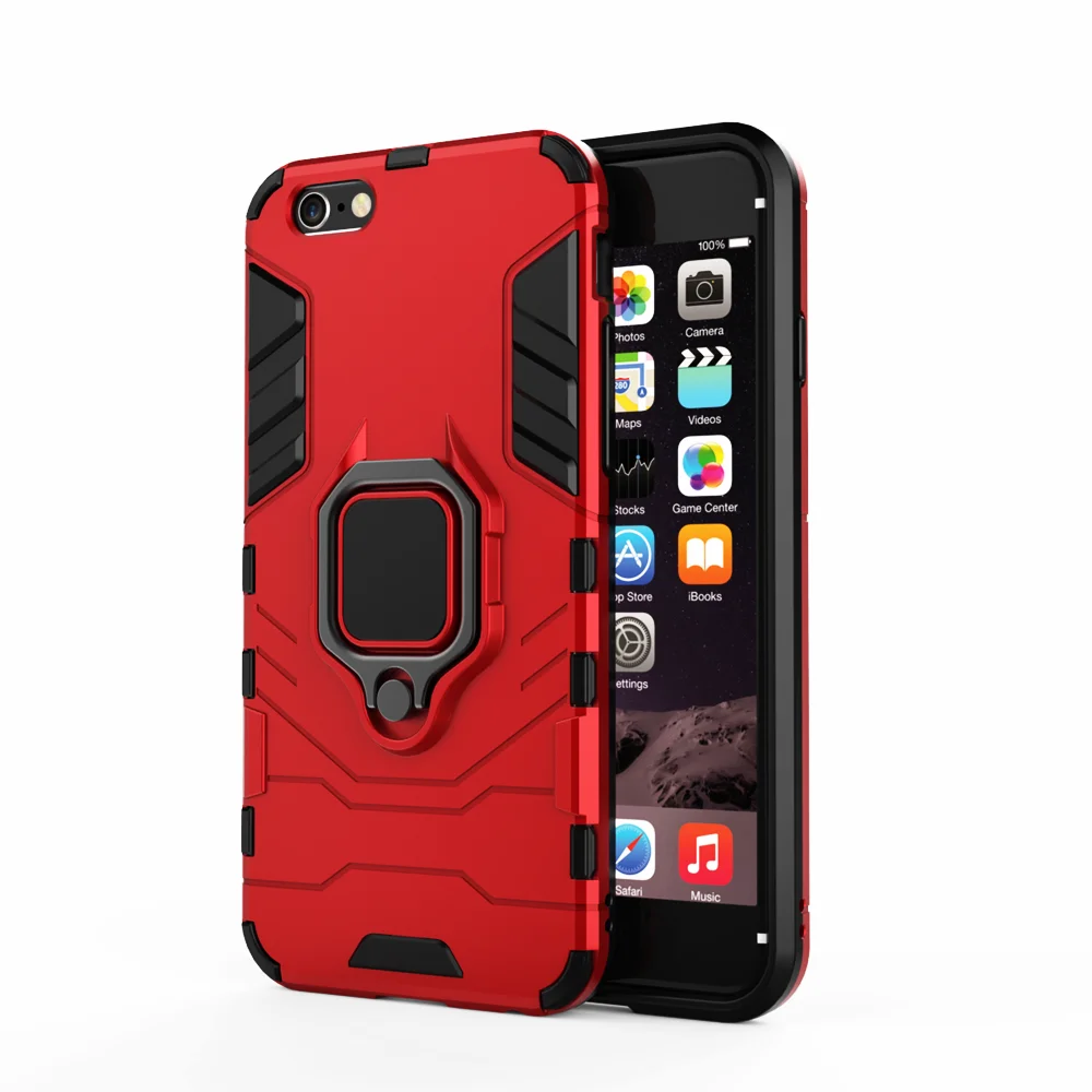 

Shockproof Armor Case For iPhone 6s Case Ring Holder Stand Phone Back Cover For iPhone 6 6s Plus 6plus 6splus Coque Funda