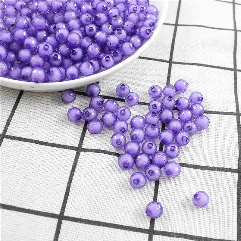light purple 100 штук/8 мм поверхность пола с 17 цветов Акриловые Свободные бусины Расстояние для ювелирных изделий и DIY цветные свободные бусины - Цвет: light purple