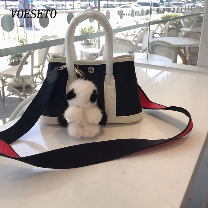 

Zaraing 2022 New Panda Color Head Layer Cowhide Garden Bag Leisure Large Capacity Shopping Bag Handbag Leather Tote Handbag New