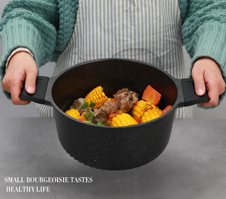 24 см антипригарная Кастрюля для супа и лапши кастрюли для мясного бульона кухонная посуда кухонный кастрюли для готовки и кастрюль машина для завтрака индукционный горшок