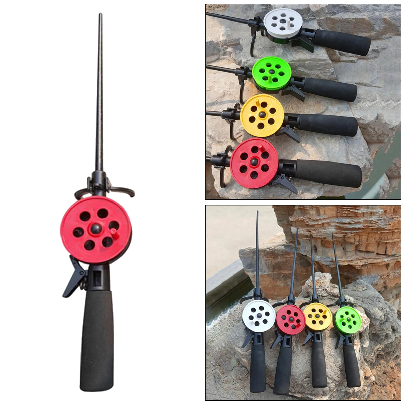 

Portable Lightweight Ice Winter Fishing Rod w/ Reel Outdoor Sport 14inch